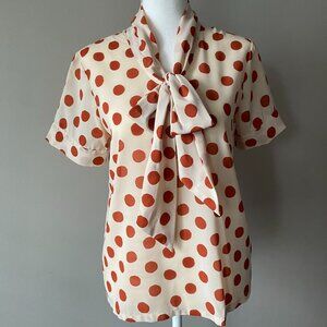 Tucker for Target Short-Sleeve Polka Dot Blouse with Bow - Size Small